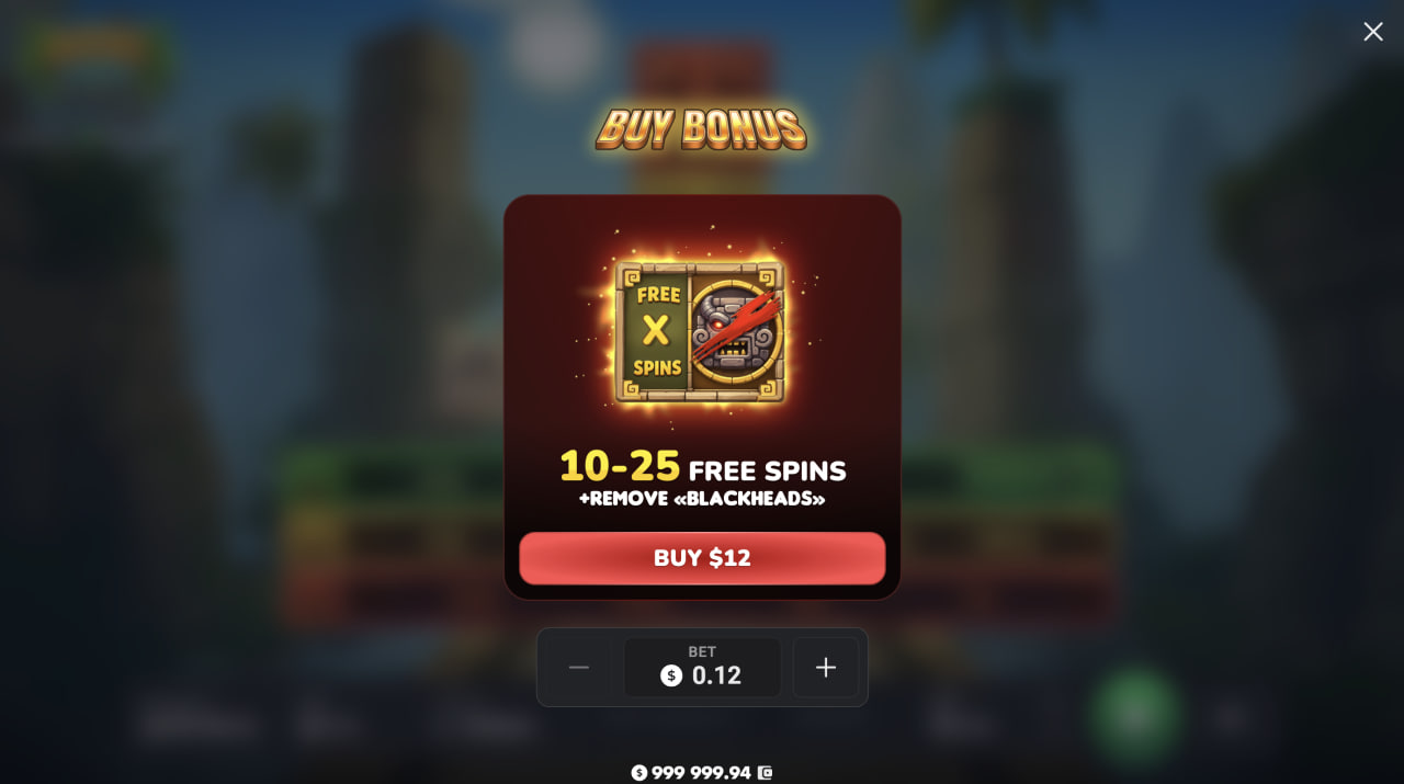 Karta Bonus Buy w Aztec Totem z ofertą 10–25 Free Spins za 100 stawek