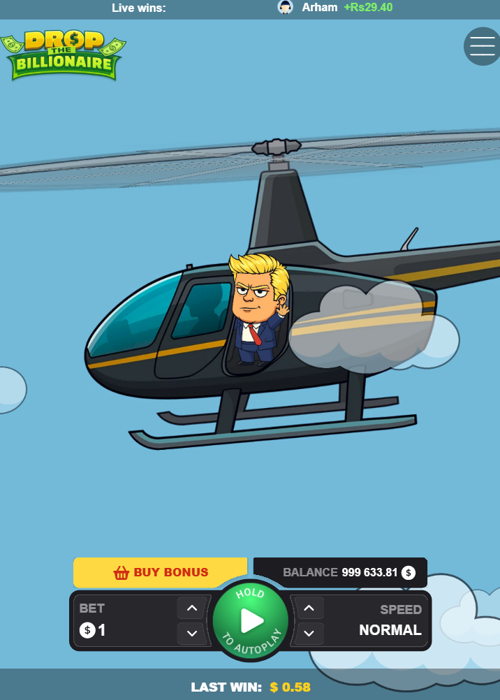 Drop The Billionaire na telefonie z przyciskiem Buy Bonus